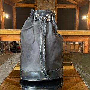 Gucci black canvas and leather sling